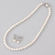 6．5mmアコヤ真珠ネックレス＆イヤリング