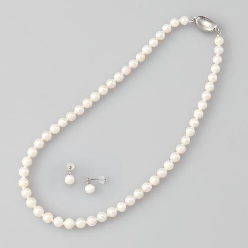 6．5mmアコヤ真珠ネックレス＆ピアス