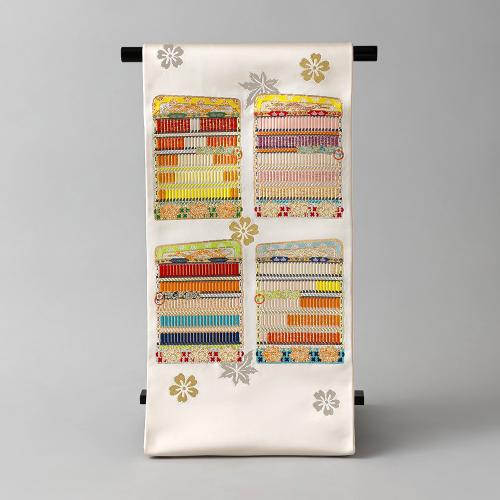 袋帯(威毛錦)白