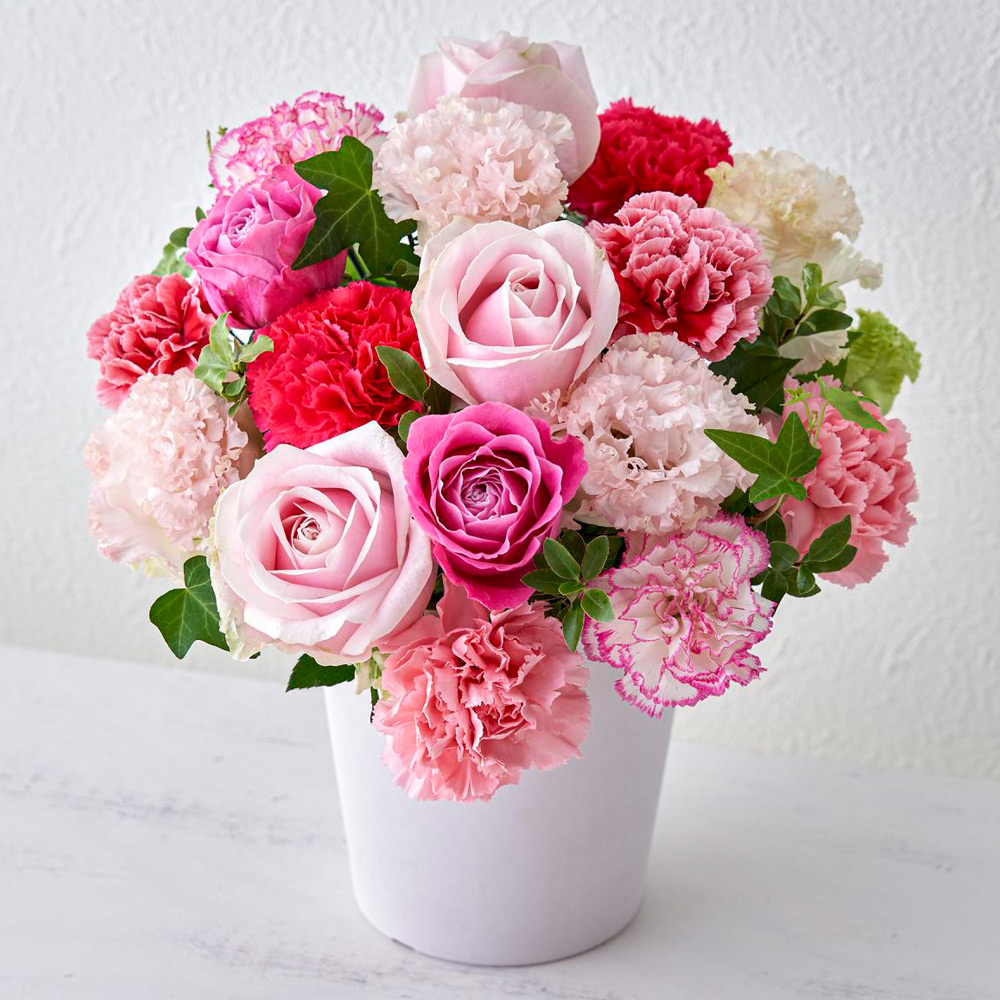 【母の日】生花　アレンジ「ラディアントピンク」