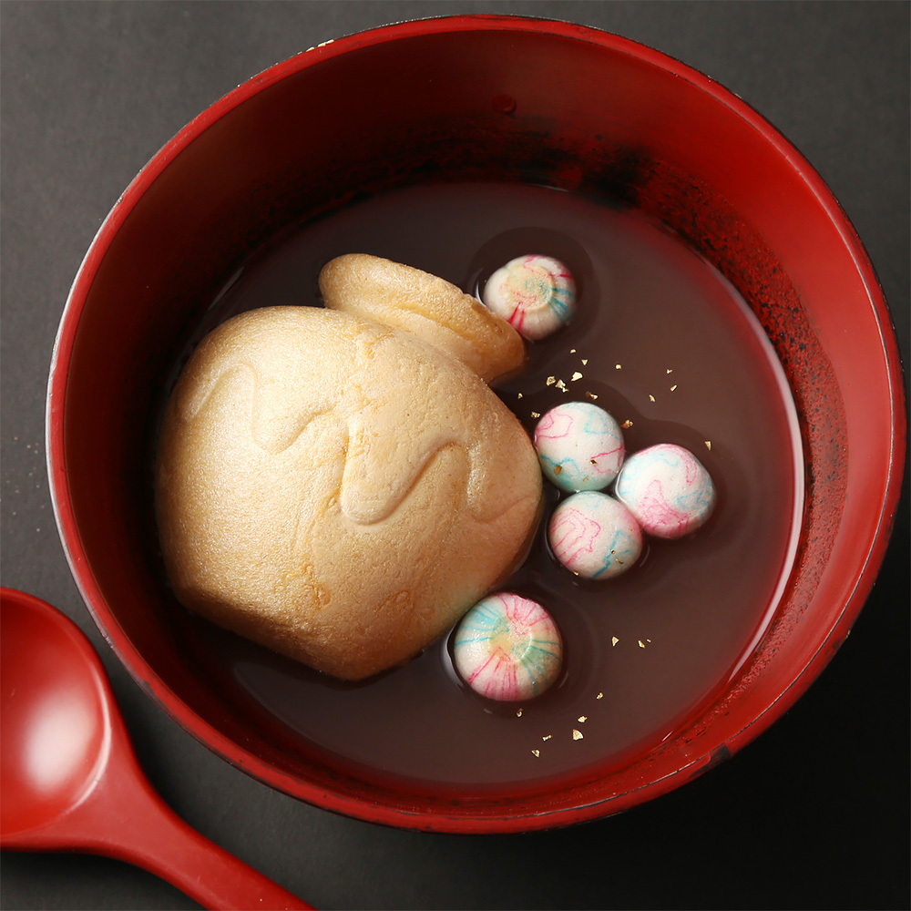 特撰おしるこ 加賀麩入 金箔ちらし