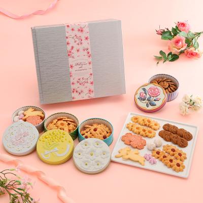 【母の日】フラワー缶4セット（桜とうさぎ、ミモザクッキー、ル・レクチェジャムクッキー、ローズクッキー缶）（母の日掛け紙付）