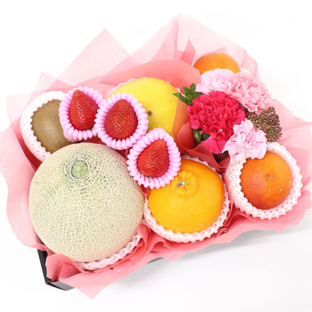 【母の日】＜メロン・いちご・デコポン＞旬のフルーツギフトA