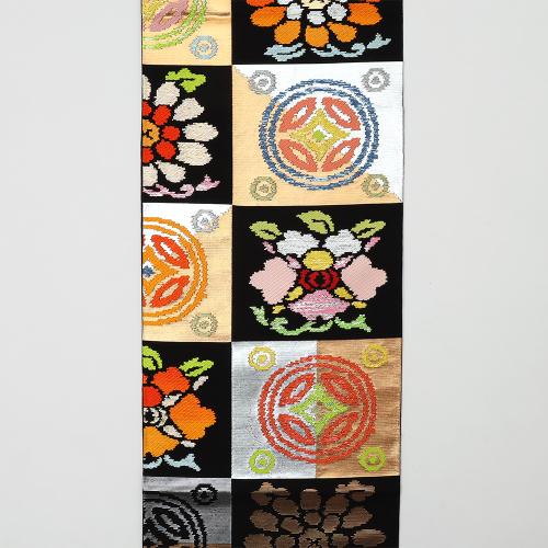 袋帯 「遠州七宝錦」黒（未仕立て品）