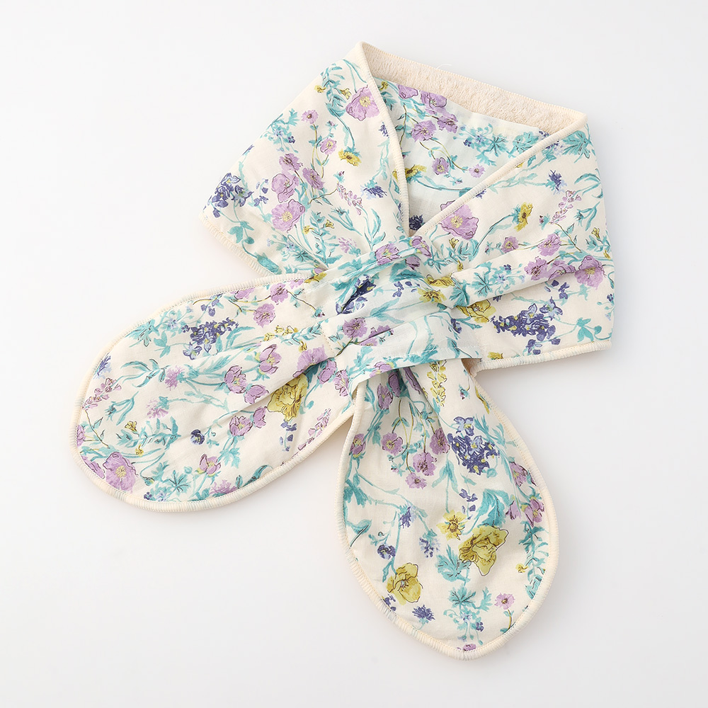 冷んやりシート付今治タオルマフラー　優花（パープル／オレンジ）