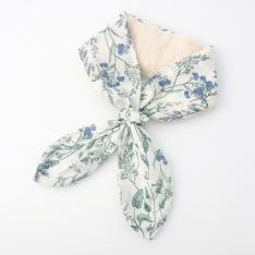 冷んやりシート付今治タオルマフラー　ボタニカル（ブルー／イエロー）