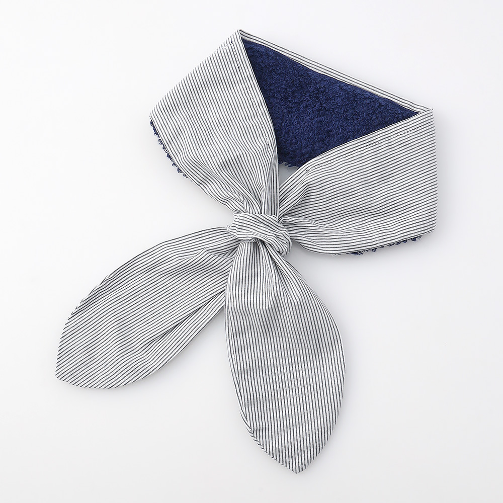 冷んやりシート付今治タオルマフラー　コードストライプ