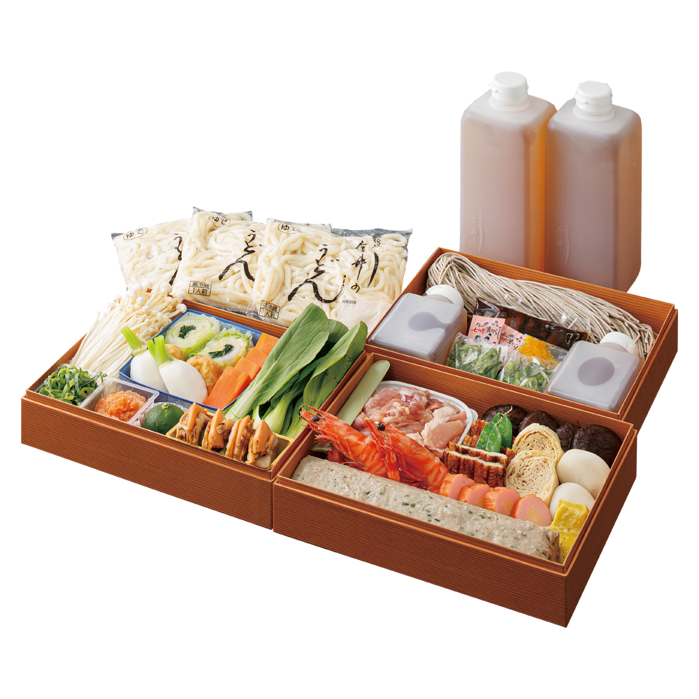晦日そばとうどん寄せ鍋迎春セット（W447）＜関西・岡山・鳥取・島根地域お届け＞384470