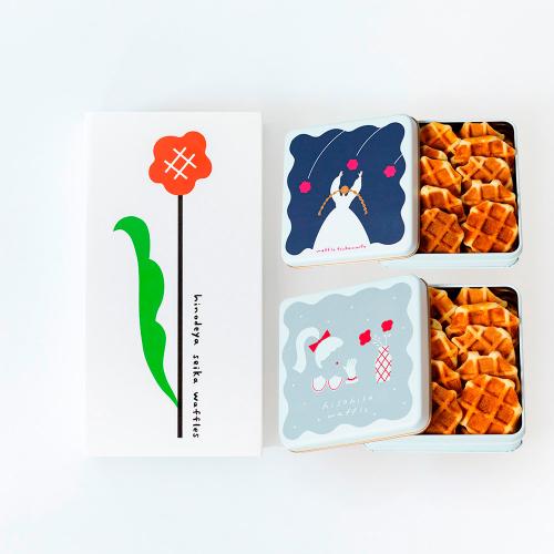 【母の日】ワッフルクッキー缶2種セット（母の日メッセージカード付）