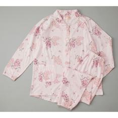 婦人長袖ラグラン パジャマ（ピンク）M→L