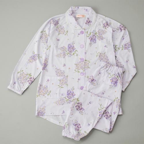 婦人長袖ラグラン パジャマ（パープル）M→L