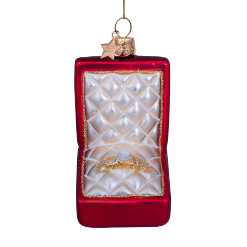 ＜VONDELS＞ガラス製オーナメント red matt wedding ring box