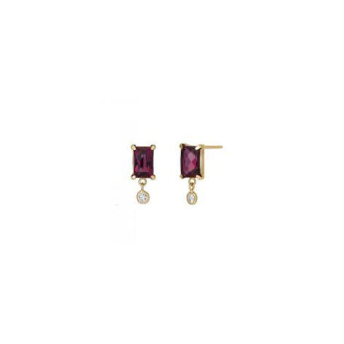 ガーネットショートスイングピアス(YG)