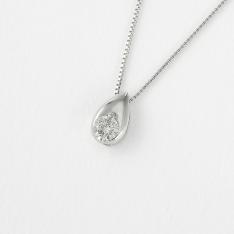 純プラチナダイヤ0.1ctティアドロップペンダント