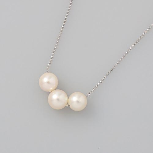 7．5mm珠アコヤ真珠3個付ペンダント