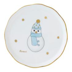 プチプレート 雪だるま ブルー