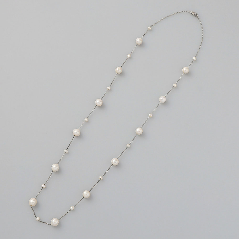 淡水パールステーションネックレス（80cm）