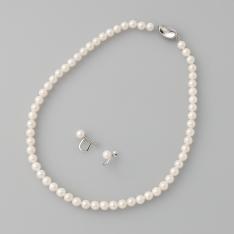 6.5mmアコヤ真珠ネックレス&イヤリング