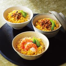 〈京都 季節料理 門〉3種の彩り炊き込みご飯セット