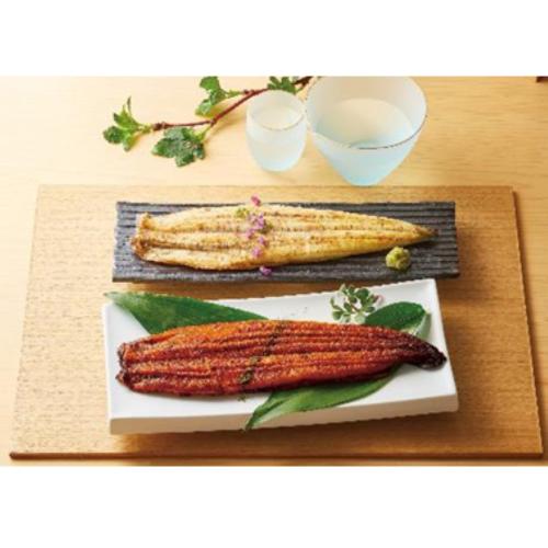 <愛知・一色町 三河水産加工>メス鰻「艶鰻(えんまん)」愛知三河一色産紅白長蒲焼・長白焼き詰合せ(蒲2本・白1本入)