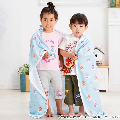 雲柄パッカブルブランケット サックスブルー