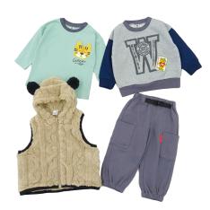 ＜プッティー＞あったかおでかけスタイル4点セット ベビー男の子A（80cm→95cm）