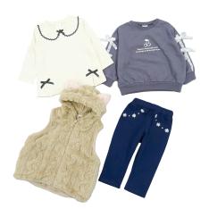 ＜プッティー＞あったかおでかけスタイル4点セット ベビー女の子A（80cm→95cm）