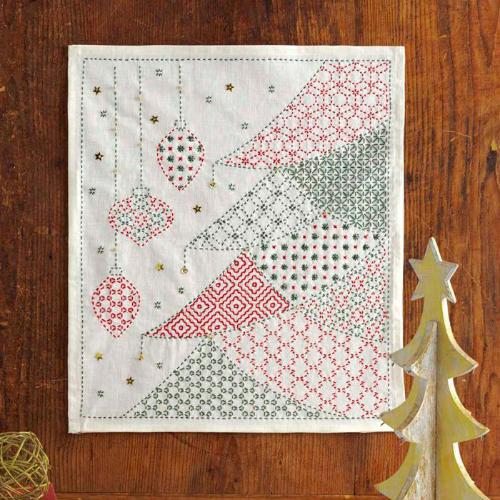 刺し子のクロス〈クリスマスツリー〉キット