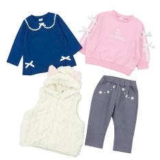 ＜プッティー＞あったかおでかけスタイル4点セット ベビー女の子B（80cm→95cm）