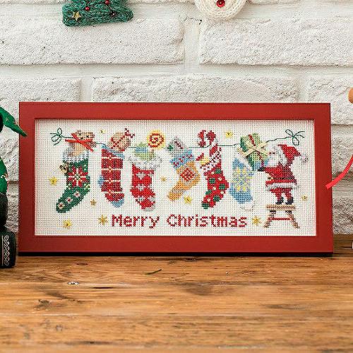 クロスステッチフレーム〈サンタ＆ソックス〉キット