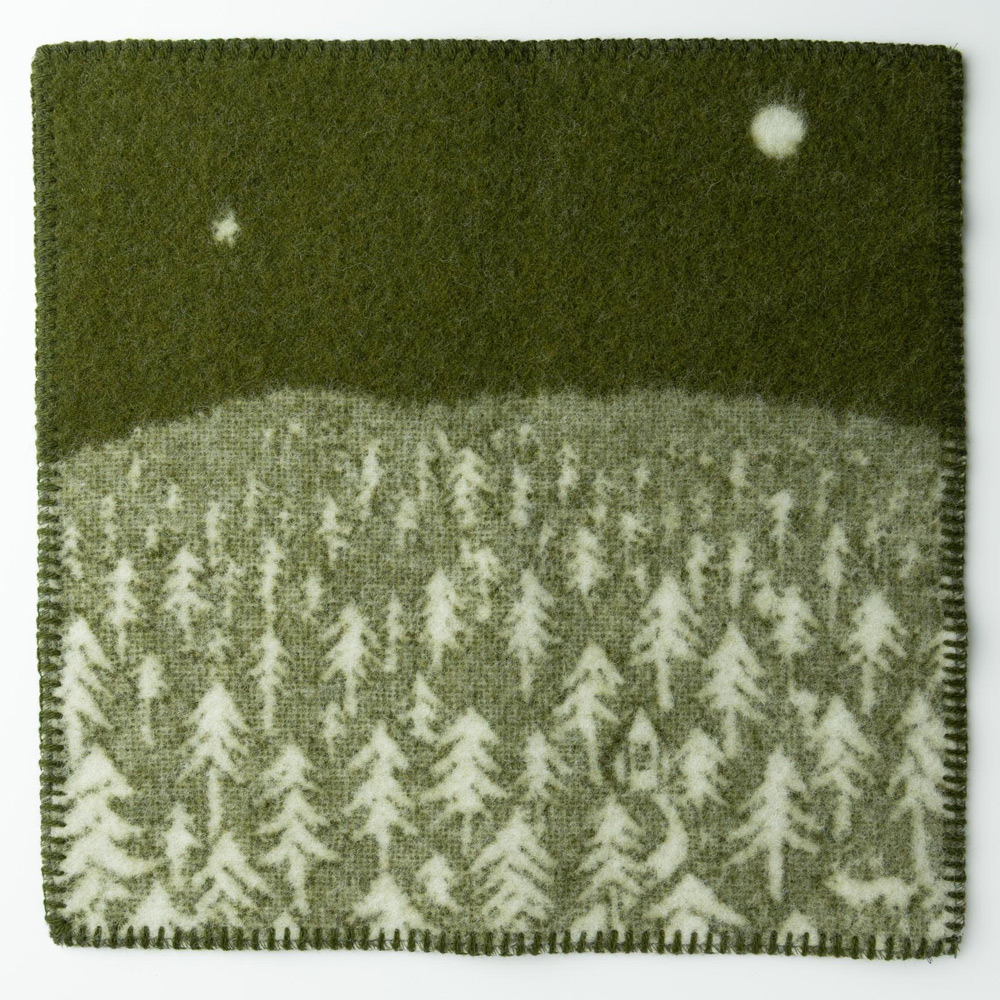 ウールシートブランケット HOUSE IN THE FOREST グリーン