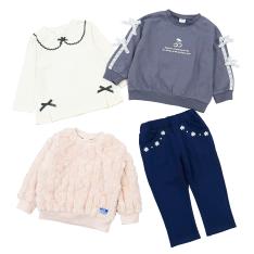 ＜プッティー＞あったかおでかけスタイル4点セット キッズ女の子A（100cm→130cm）