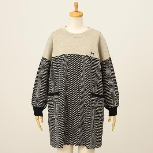ヘリンボーン ニットジャガード 割烹着