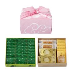 京遊記二段（茶の菓うすやき・季節あわせ「京の秋」）風呂敷パッケージ
