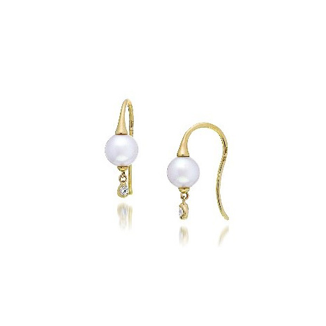 PEARL＆WHITE SAPPHIRE HOOK ピアス
