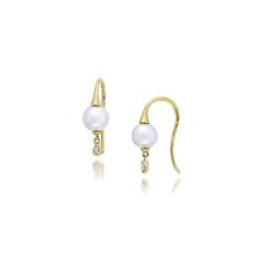 PEARL＆WHITE SAPPHIRE HOOK ピアス