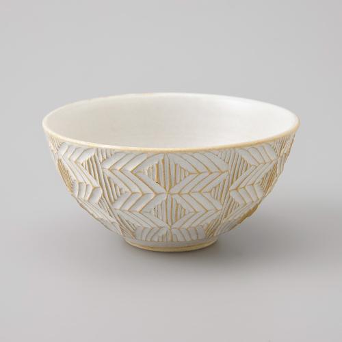 小林悠　綾飯碗（白）