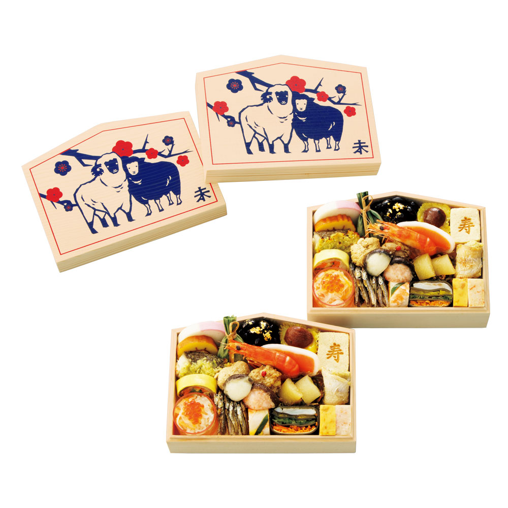 和風祝い膳絵馬型「双葉」二客組
