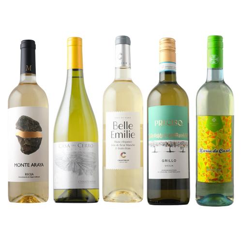 ぶどうの個性を味わい尽くす 世界5カ国の白ワイン飲み比べ5本セット