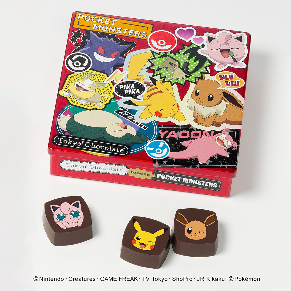 ポケモン缶がかわいい トーキョーチョコレート ピカチュウやイーブイなどキャラ満載 プリントショコラ