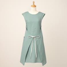 無地カラー ラップドレスエプロン