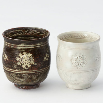 楽只苑　夫婦　茶碗　湯呑みセット 楽只苑 夫婦 茶碗 湯呑みセット 樂只苑 / 組湯呑（夫婦湯呑）