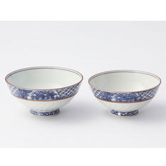 京焼・清水焼 光抱窯 渕七宝山水 組飯碗