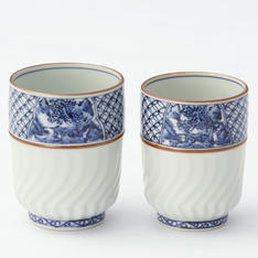 京焼・清水焼 光抱窯 渕七宝山水 組湯呑