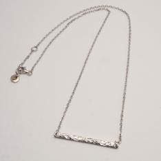 ハワイアンジュエリー 横長プレートネックレス Silver925 ロジウム加工