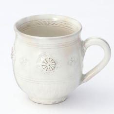 京焼・清水焼 清和窯 花盛三島 マグカップ（白）