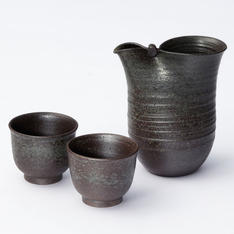 京焼・清水焼 忠敏窯 窯変とじ合せ 半酒器