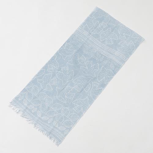 リネンコットンストール Bird Border