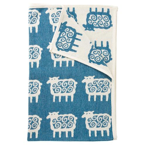 ハーフコットンブランケット ヒツジ ブルー