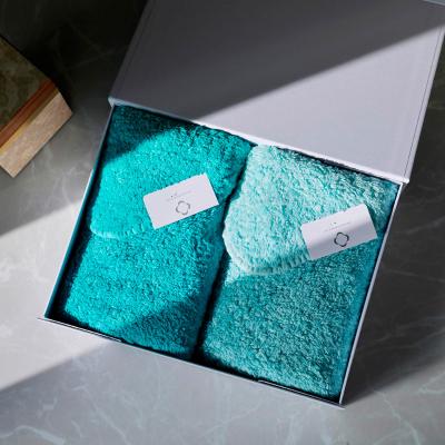 SUPER PILE フェイスタオル ギフトボックスセット（アイス・ラグーン）